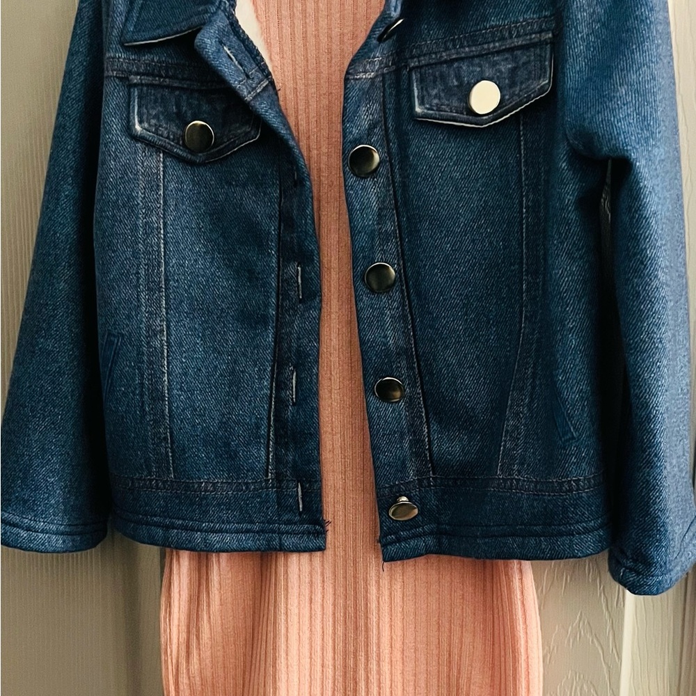 Blue Denim  Birthday Girl Jacket with Pink Dress